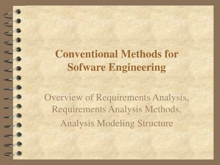 conventional methods for sofware engineering