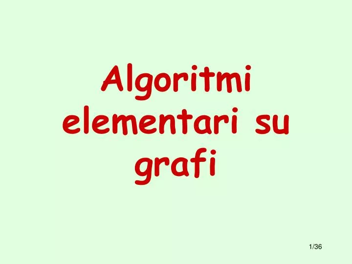 algoritmi elementari su grafi