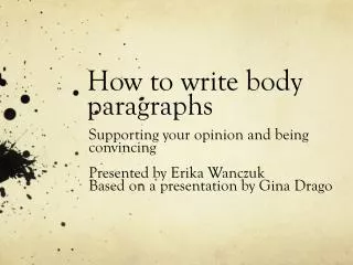 How to write body paragraphs