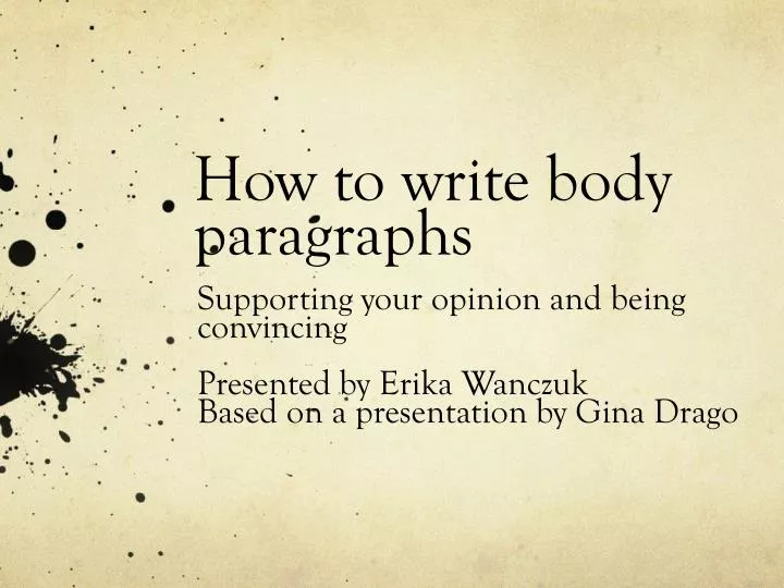 how to write body paragraphs