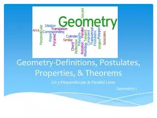 Geometry-Definitions, Postulates, Properties, &amp; Theorems
