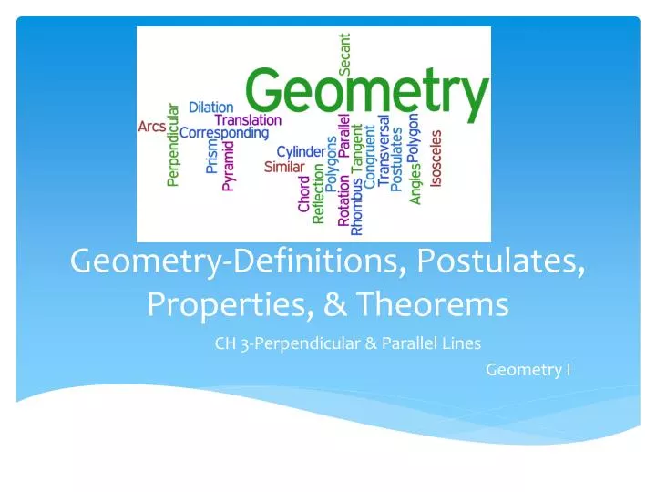 geometry definitions postulates properties theorems