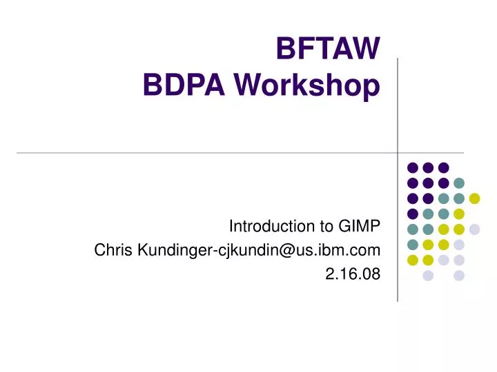 bftaw bdpa workshop