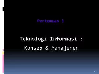 teknologi informasi konsep manajemen