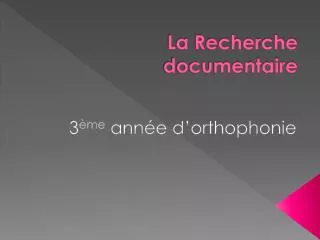 la recherche documentaire
