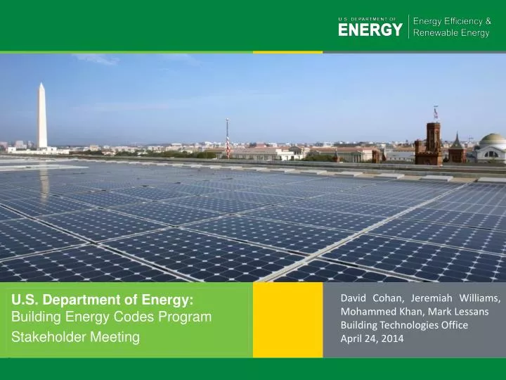 u s department of energy building energy codes program stakeholder meeting