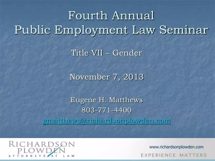 fourth annual public employment law seminar