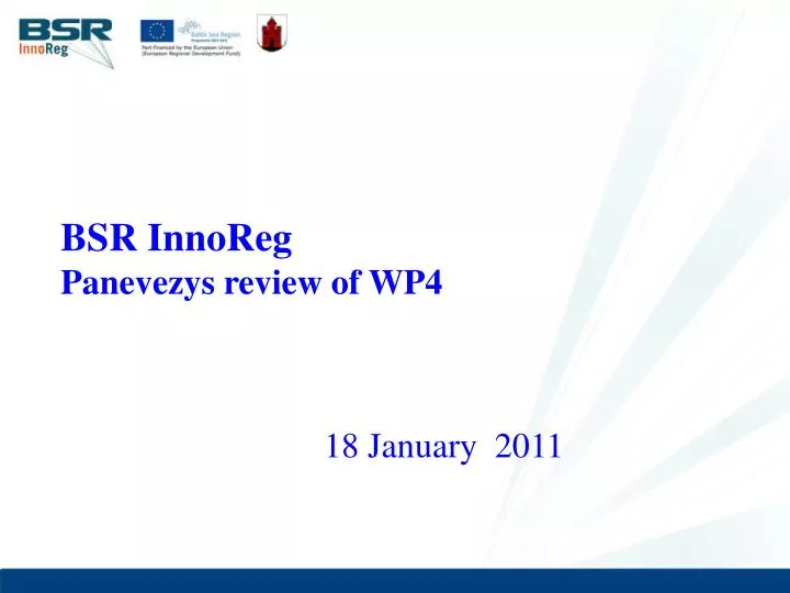 bsr innoreg panevezys review of wp4 18 january 2011