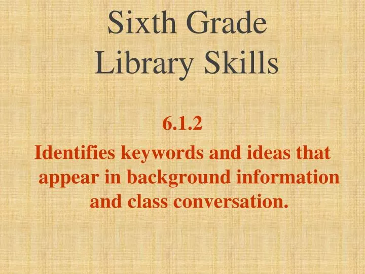 sixth grade library skills