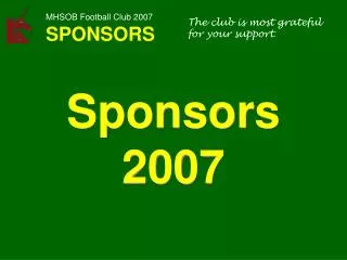 Sponsors 2007