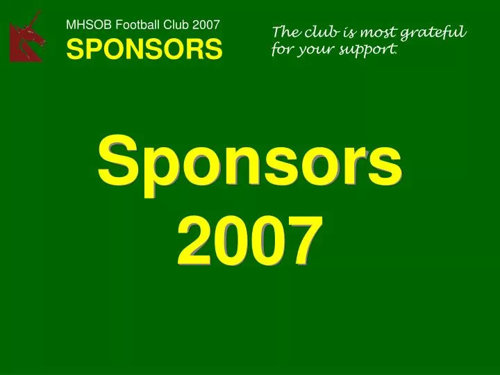sponsors 2007