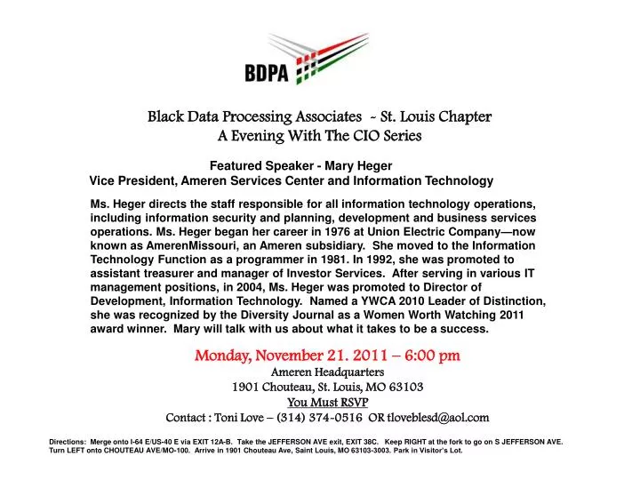black data processing associates st louis chapter a evening with the cio series