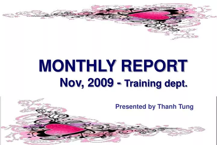 monthly report nov 2009 training dept