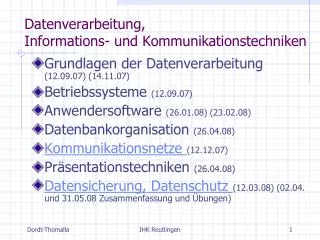 datenverarbeitung informations und kommunikationstechniken