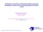 Spousal Consistency in Contraceptive Reporting in Bangladesh: Insights from the BDHS - slide 1