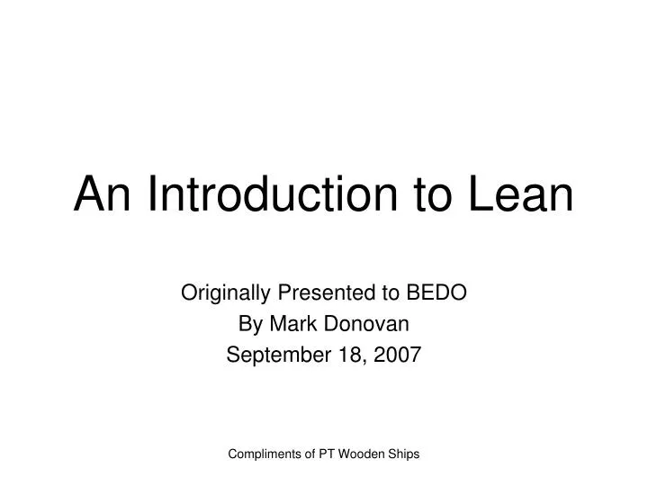 an introduction to lean