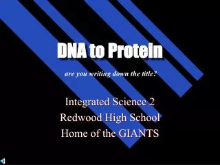 DNA to Protein