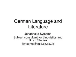 German Language and Literature
