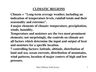 CLIMATIC REGIONS