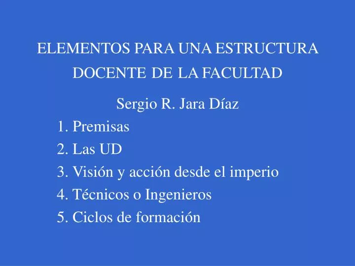 elementos para una estructura docente de la facultad