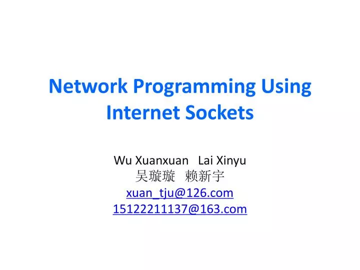 network programming using internet sockets