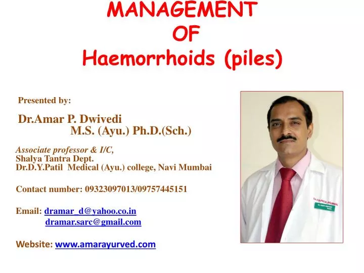 management of haemorrhoids piles