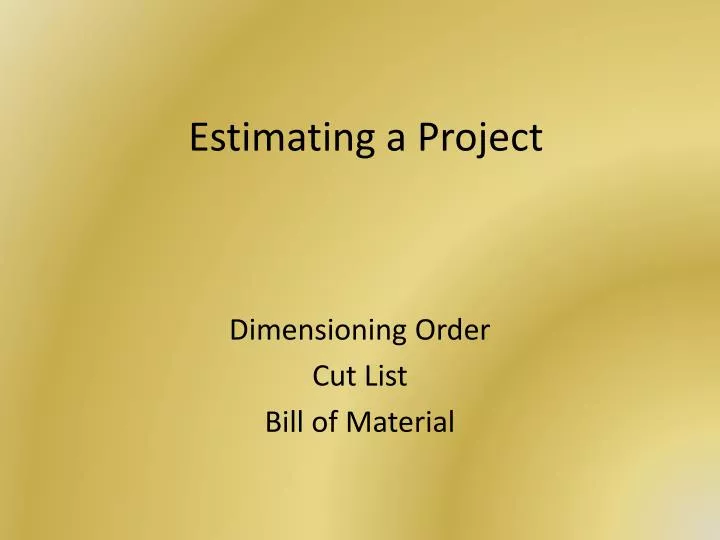 estimating a project