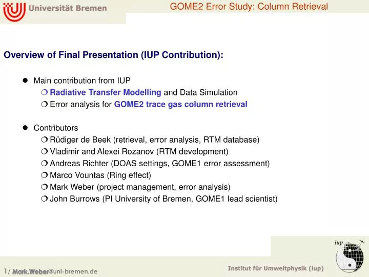 gome2 error study column retrieval