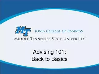 Advising 101: Back to Basics