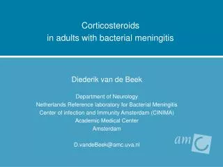 Corticosteroids in adults with bacterial meningitis