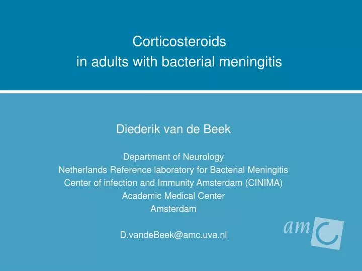 corticosteroids in adults with bacterial meningitis