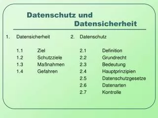 datenschutz und datensicherheit
