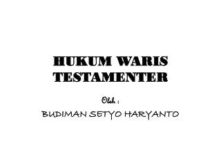 hukum waris testamenter