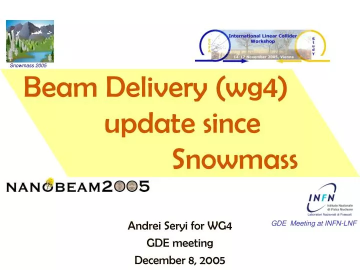 beam delivery wg4 update since snowmass