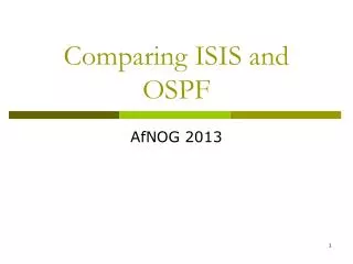 Comparing ISIS and OSPF