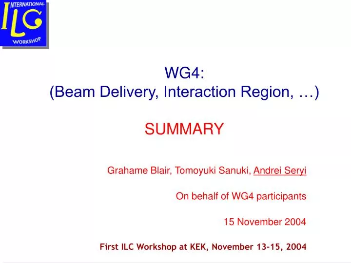 wg4 beam delivery interaction region summary