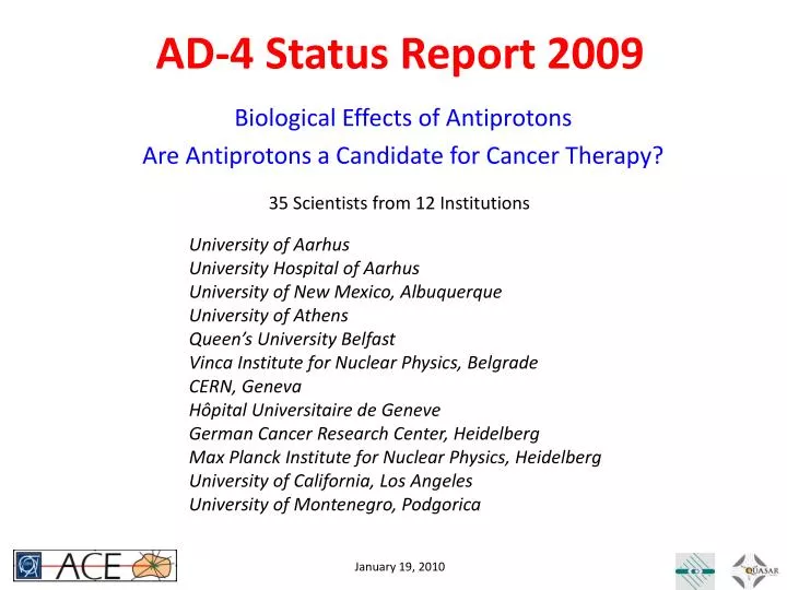 ad 4 status report 2009