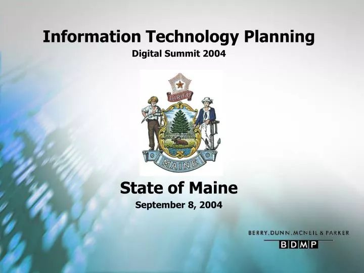 information technology planning digital summit 2004 state of maine september 8 2004