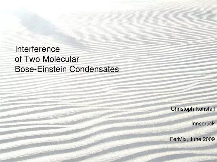 interference of two molecular bose einstein condensates