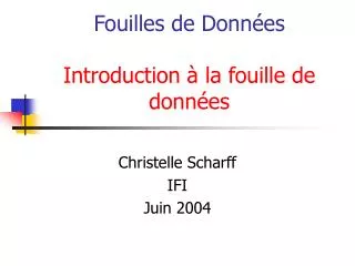 fouilles de donn es introduction la fouille de donn es