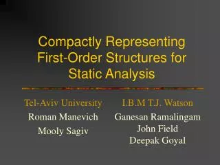 Compactly Representing First-Order Structures for Static Analysis