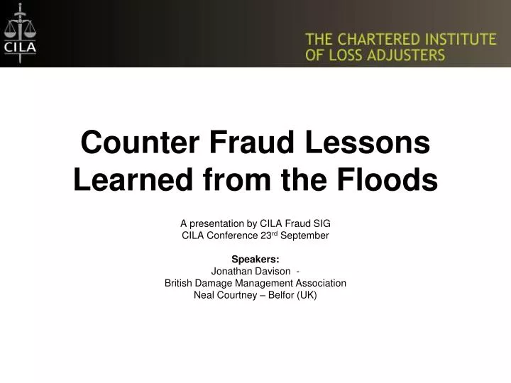 counter fraud lessons learned from the floods