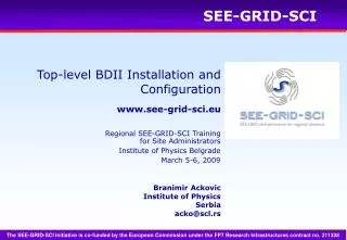 Top-level BDII Installation and Configuration