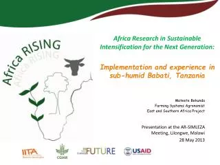 Africa Research in Sustainable Intensification for the Next Generation: