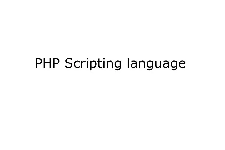 php scripting language
