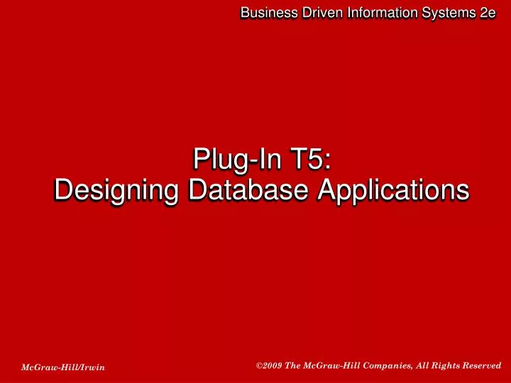 plug in t5 designing database applications