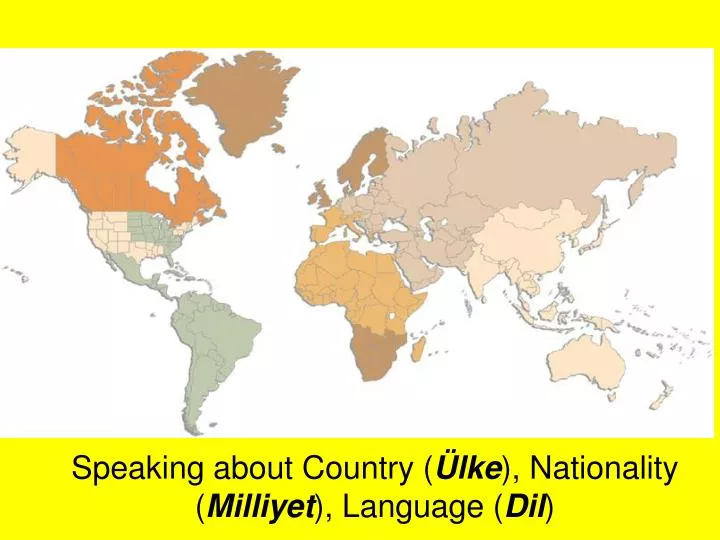 speaking about c ountry lke n ationality milliyet l anguage dil