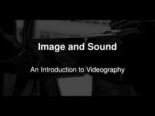 Image and Sound