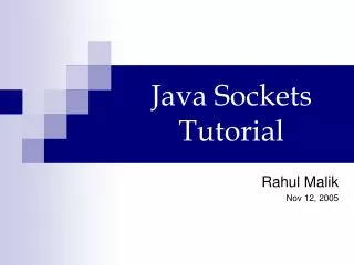 Java Sockets Tutorial
