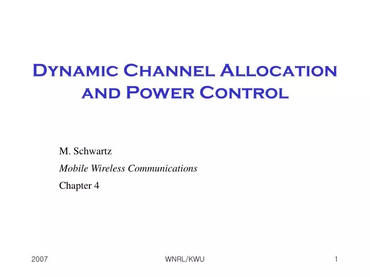 dynamic channel allocation and power control